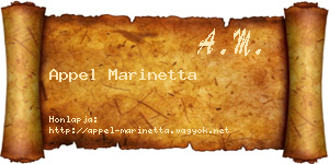 Appel Marinetta névjegykártya